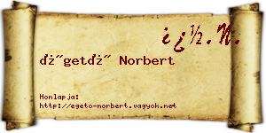 Égető Norbert névjegykártya